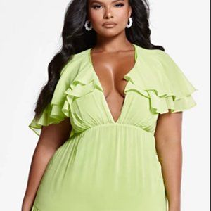 NWT Fashion to Figure Piper ruffle sleeve maxi dress